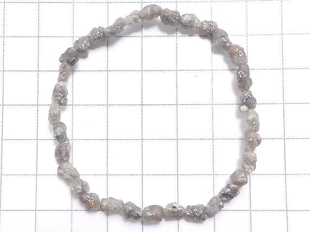 [Video][One of a kind] [1mm Hole]Gray Diamond Rough Nugget Bracelet NO.303