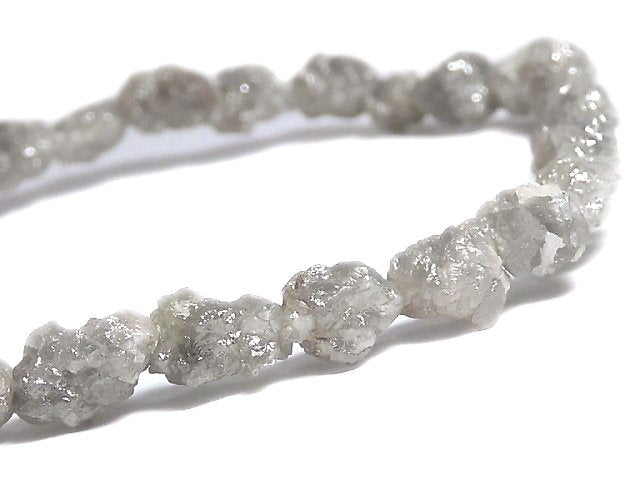 [Video][One of a kind] [1mm Hole]Gray Diamond Rough Nugget Bracelet NO.306