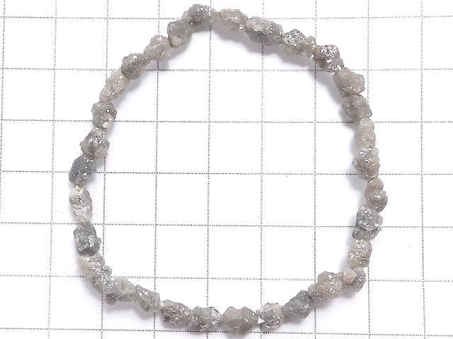 [Video][One of a kind] [1mm Hole]Gray Diamond Rough Nugget Bracelet NO.306