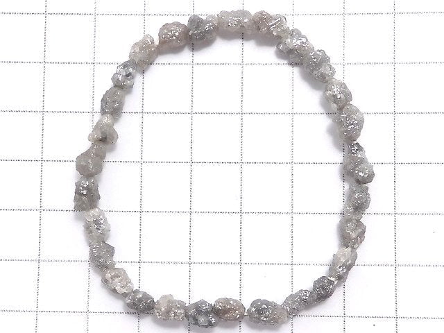 [Video][One of a kind] [1mm Hole]Gray Diamond Rough Nugget Bracelet NO.307