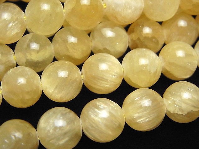 [Video]Yellow Aragonite AA++ Round 10mm half or 1strand beads (aprx.15inch/38cm)