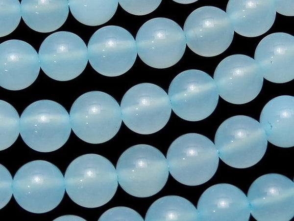 [Video]Sea Blue Chalcedony AA++ Round 8mm 1strand beads (aprx.15inch/36cm)