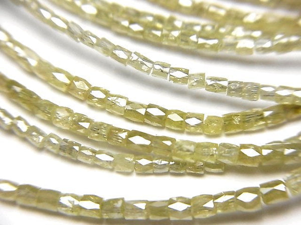 [Video] Yellow Diamond Faceted Tube half or 1strand beads (aprx.15inch/38cm)