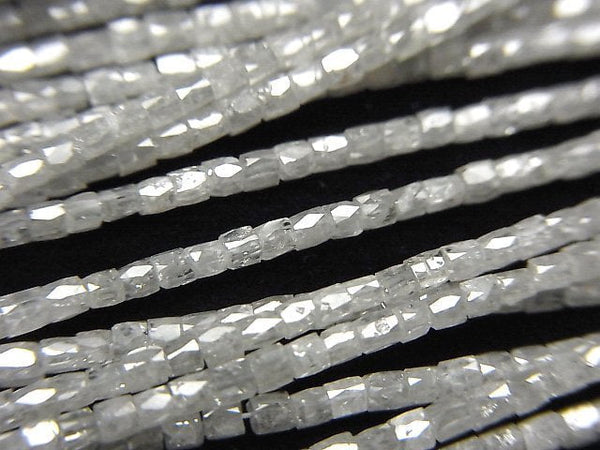 [Video] Off-White Diamond Faceted Tube 10pcs or 1strand beads (aprx.14inch/34cm)