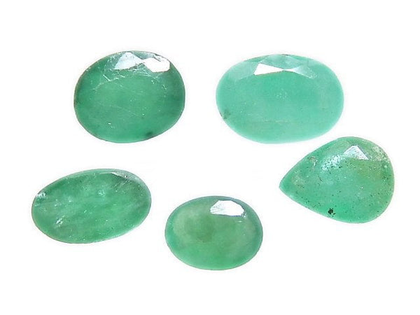 [Video][One of a kind] Brazil High Quality Emerald AAA- Loose stone Faceted 5pcs set NO.18