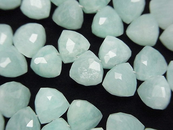 [Video]Amazonite AA+ 3D Triangle Cut half or 1strand beads (aprx.7inch/18cm)