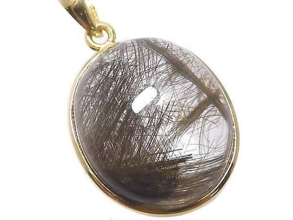 [Video][One of a kind] Brown Rutilated Quartz AAA Pendant 18KGP NO.59