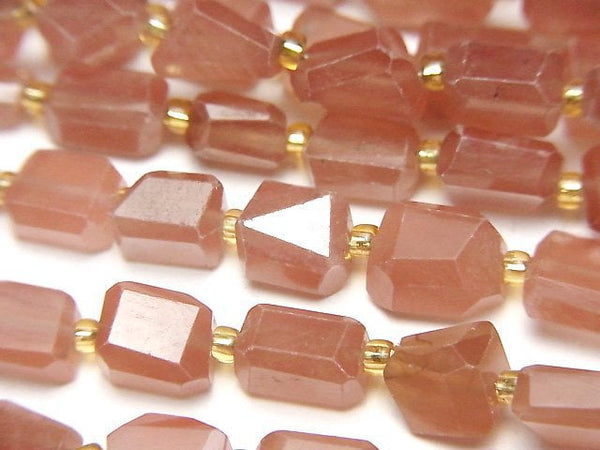 [Video]High Quality Peruvian Rhodochrosite AA++ Faceted Nugget 1strand beads (aprx.7inch/18cm)