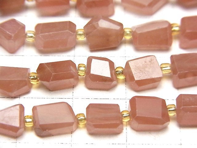 [Video]High Quality Peruvian Rhodochrosite AA++ Faceted Nugget 1strand beads (aprx.7inch/18cm)