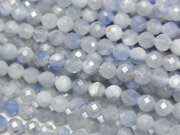 [Video]High Quality! Kyanite AA Faceted Round 4mm 1strand beads (aprx.15inch/37cm)
