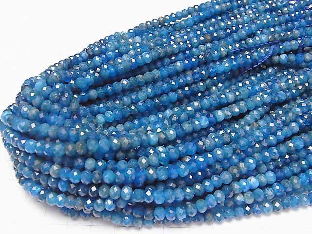 [Video]High Quality! Apatite AA+ Faceted Button Roundel 5.5x5.5x4mm half or 1strand beads (aprx.15inch/36cm)