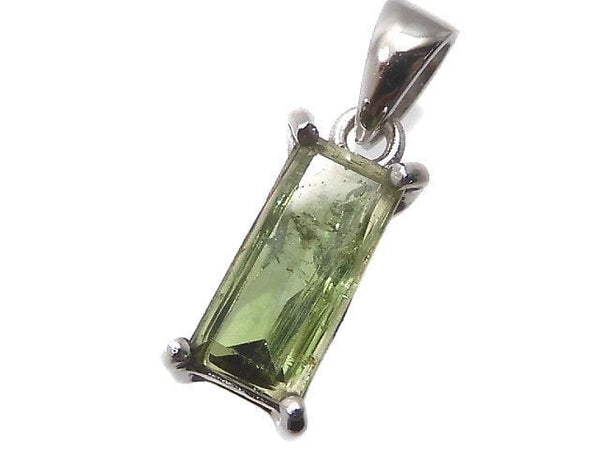 [Video][One of a kind] Green Tourmaline AAA- Faceted Pendant Silver925 NO.2