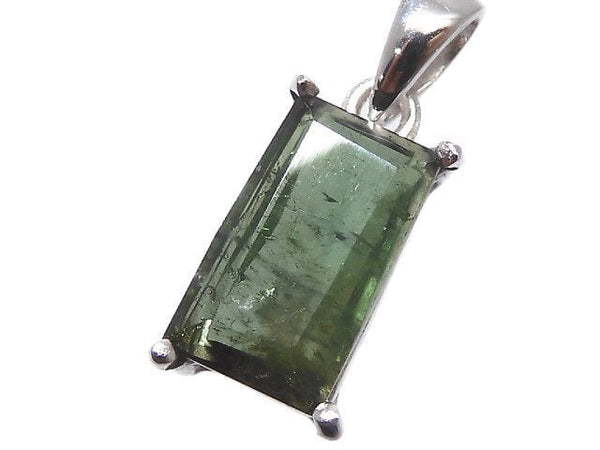[Video][One of a kind] Green Tourmaline AAA- Faceted Pendant Silver925 NO.12