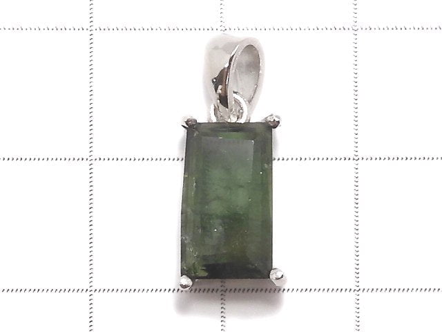 [Video][One of a kind] Green Tourmaline AAA- Faceted Pendant Silver925 NO.12