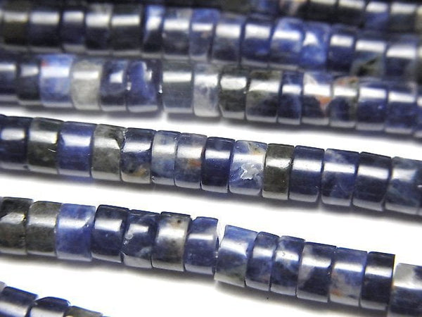 [Video] Sodalite AA++ Roundel (Heishi )4x4x2mm 1strand beads (aprx.14inch/35cm)