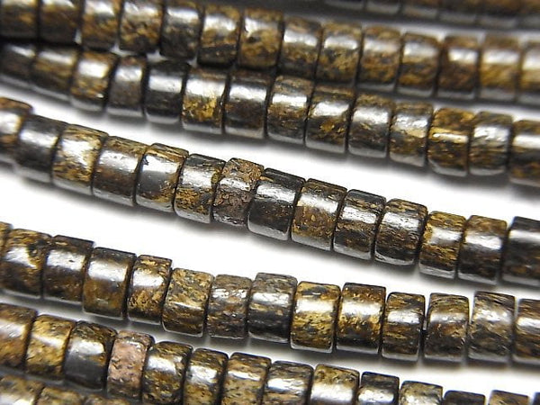 [Video] Bronzite Roundel (Heishi )4x4x2mm 1strand beads (aprx.15inch/37cm)