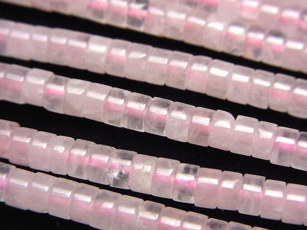 [Video] Rose Quartz AA+ Roundel (Heishi )4x4x2mm 1strand beads (aprx.15inch/36cm)