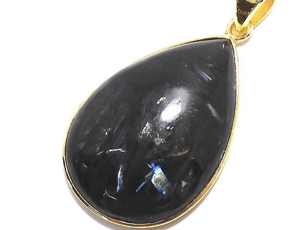 [Video][One of a kind] Nuummite Pendant 18KGP NO.117