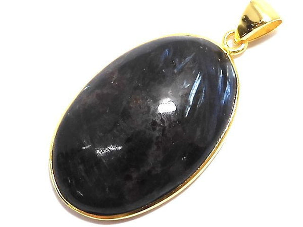 [Video][One of a kind] Nuummite Pendant 18KGP NO.120
