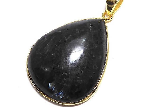 [Video][One of a kind] Nuummite Pendant 18KGP NO.121