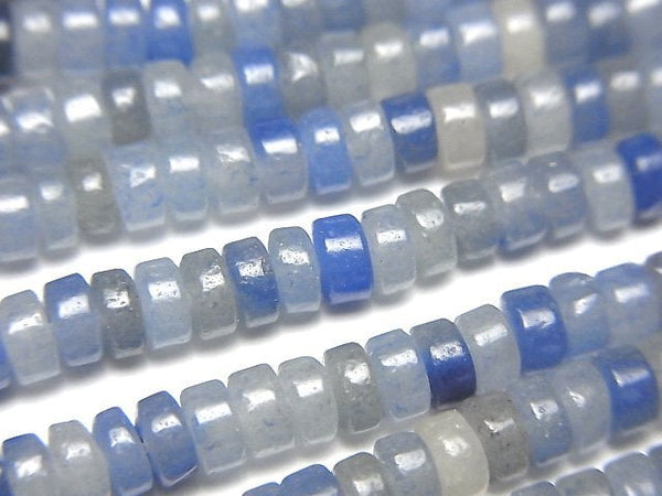 [Video]Brazilian Blue Quartz Roundel (Heishi )4x4x2mm 1strand beads (aprx.15inch/36cm)