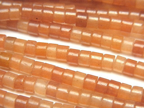 [Video Orange Aventurine Roundel (Heishi )4x4x2mm 1strand beads (aprx.15inch/36cm)