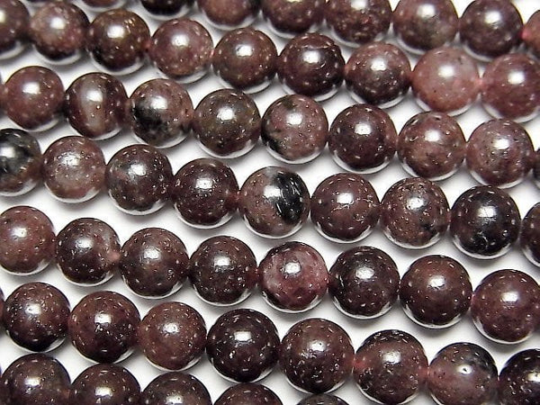 [Video] Nuumite in Garnet Round 6mm 1strand beads (aprx.15inch/38cm)