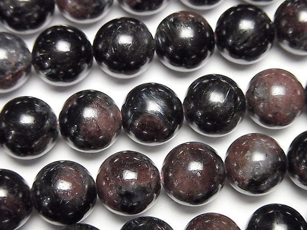 [Video] Nuumite in Garnet Round 10mm 1strand beads (aprx.15inch/37cm)