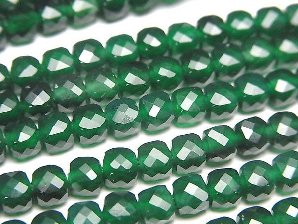 High Quality! Green Onyx AAA Cube Shape 4x4x4mm 1strand beads (aprx.15inch/36cm)
