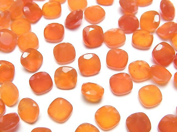 [Video]High Quality Carnelian AAA Loose stone Square Faceted 6x6mm 4pcs