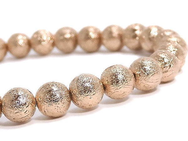 [Video][One of a kind] Meteorite Round 6mm Pink Gold Bracelet NO.2