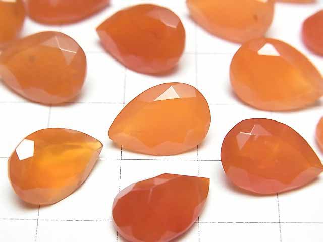 [Video]High Quality Carnelian AAA- Loose stone Pear shape Faceted 14x10mm 2pcs