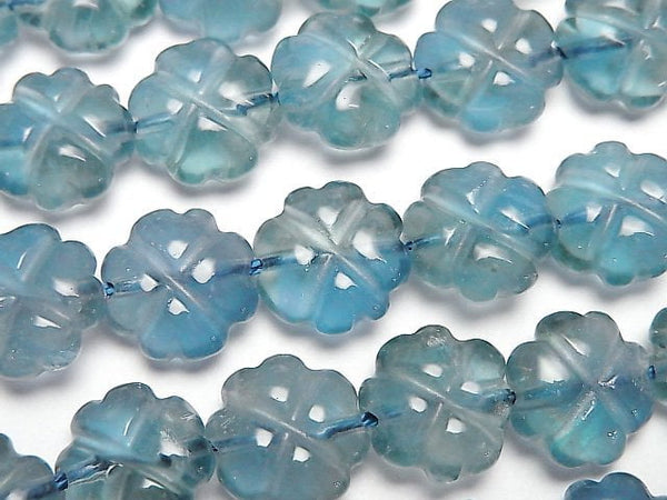 [Video]Blue Green Fluorite AAA- Clover 12x12mm half or 1strand beads (aprx.15inch/37cm)