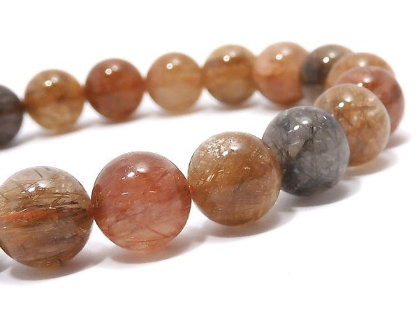 [Video][One of a kind] Multicolor Rutilated Quartz AAA- Round 9mm Bracelet NO.368