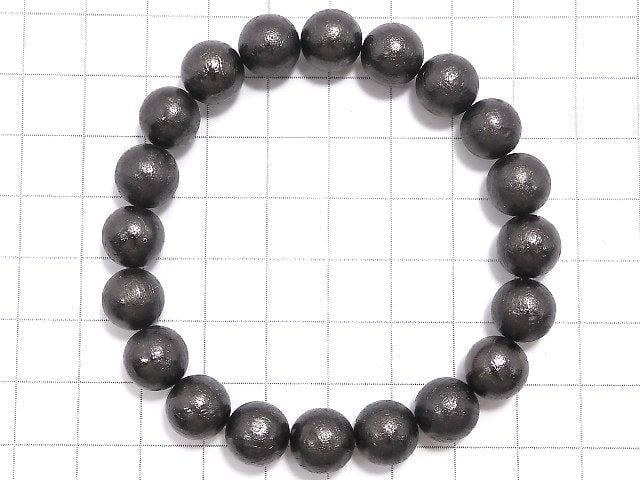 [Video][One of a kind] Meteorite Round 10mm Black Bracelet NO.3