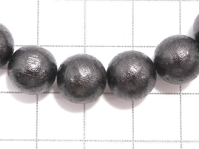 [Video][One of a kind] Meteorite Round 10mm Black Bracelet NO.3