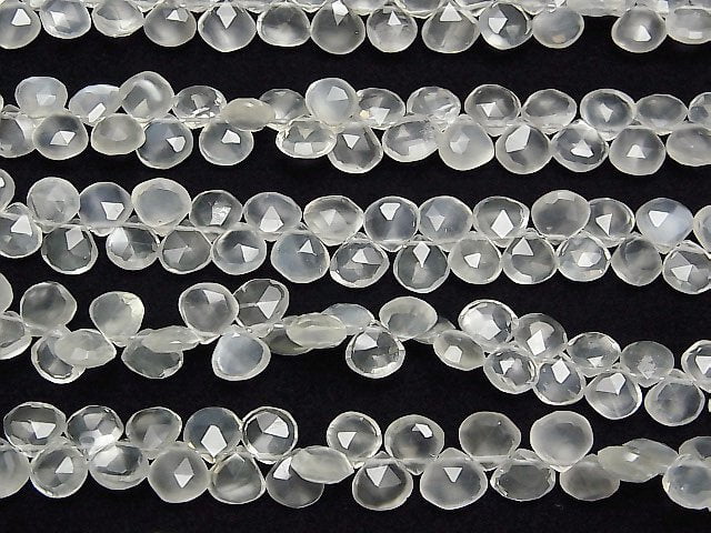 [Video]High Quality Ceylon Moonstone AAA- Chestnut Faceted Briolette half or 1strand beads (aprx.8inch/20cm)