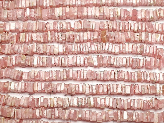 [Video] Argentina Rhodochrosite AA++ Square Roundel (Disc) half or 1strand beads (aprx.16inch/40cm)