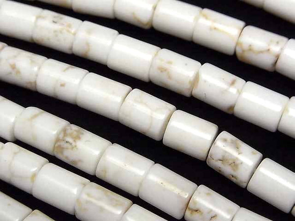 [Video]Magnesite Tube 8x6x6mm 1strand beads (aprx.15inch/37cm)