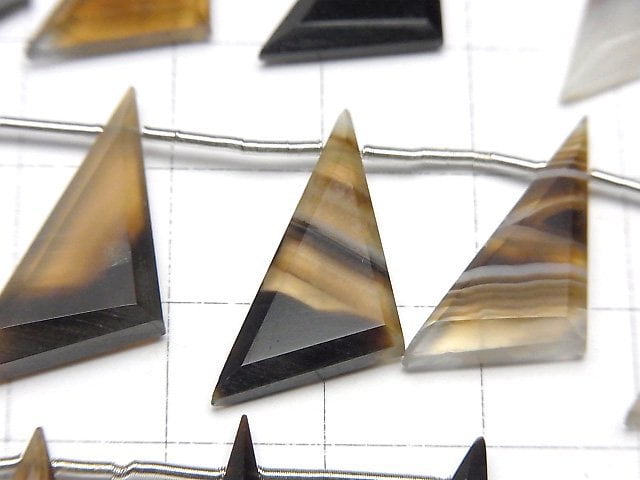 [Video] Black Stripe Agate Flat Triangle 1strand (8pcs )