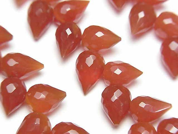 [Video]High Quality Carnelian AAA- Flower Bud Faceted Briolette 1strand beads (aprx.6inch/14cm)