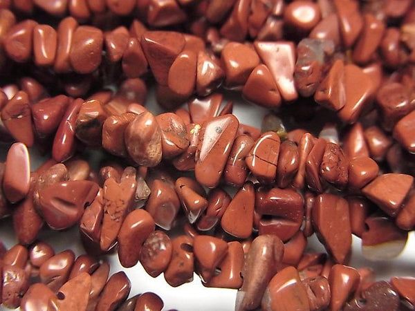 [Video]Red Jasper Chips (Small Nugget ) 1strand beads (aprx.31inch/78cm)