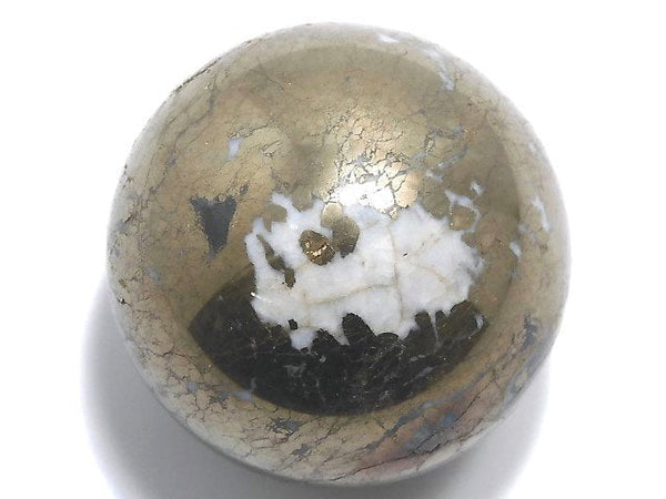 [Video][One of a kind] Pyrite Sphere ,Round 41.3mm 1pc NO.32