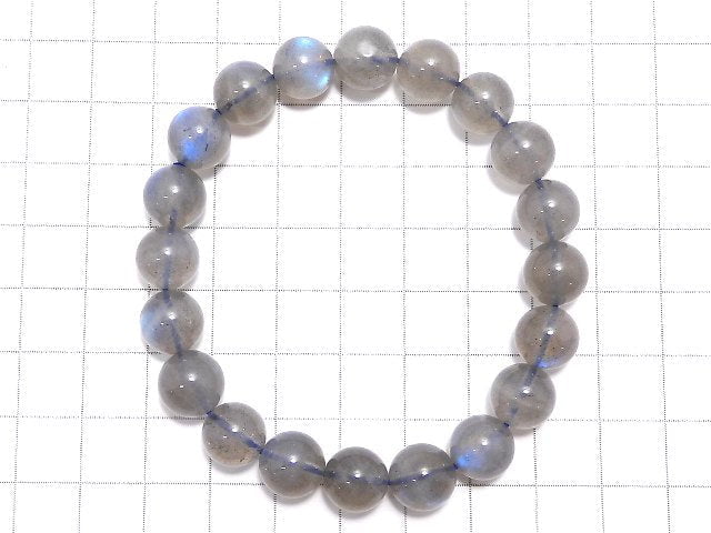 [Video][One of a kind] Blue Labradorite AAA Round 10mm Bracelet NO.25
