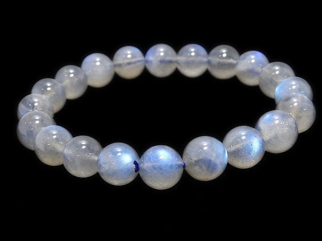 [Video][One of a kind] Blue Labradorite AAA Round 10mm Bracelet NO.25