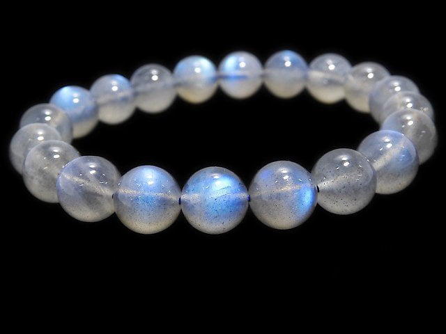 [Video][One of a kind] Blue Labradorite AAA Round 10mm Bracelet NO.26