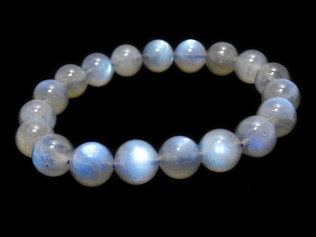 [Video][One of a kind] Blue Labradorite AAA Round 10.5mm Bracelet NO.30