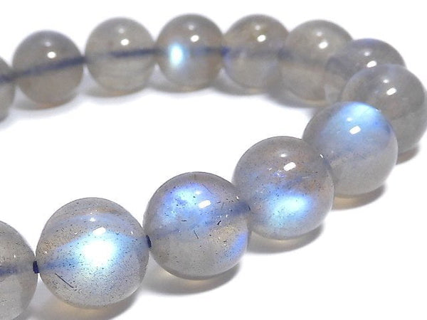[Video][One of a kind] Blue Labradorite AAA Round 10.5mm Bracelet NO.32
