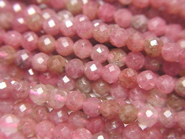 [Video]High Quality! Rhodonite AA++ Faceted Round 3mm 1strand beads (aprx.14inch/34cm)