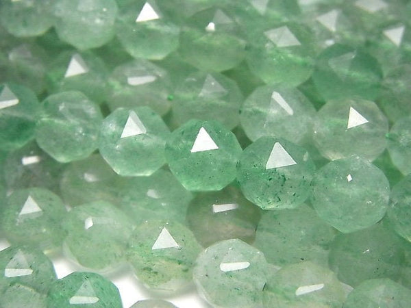 [Video]High Quality! Green Aventurine Star Faceted Round 8mm half or 1strand beads (aprx.15inch/37cm)